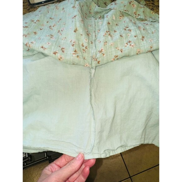 Sabo Tyla Cottage Core Floral Puff Sleeve Mini Dress Square Neck S Boho Peasent - Picture 12 of 13